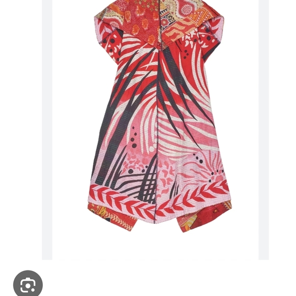 Vibrant Red and Yellow Women's Cardigan Vest - Picture 4 of 8